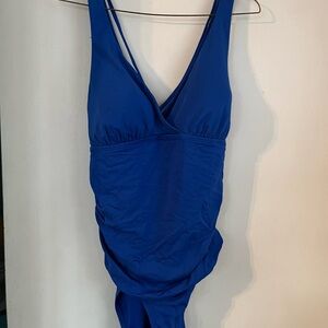 Jantzen Blue One-Piece Swimsuit with Strappy Back Detail